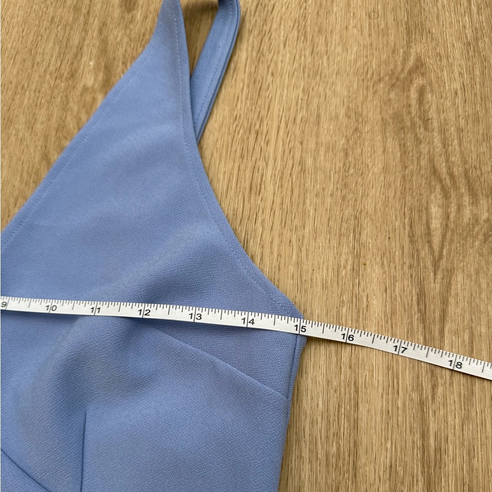 NWOT Abercrombie & Fitch Baby Blue Corset Plunge Neckline Crop Top Size L - Picture 4 of 8